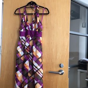 Anthropologie Plaid Halter Dress
